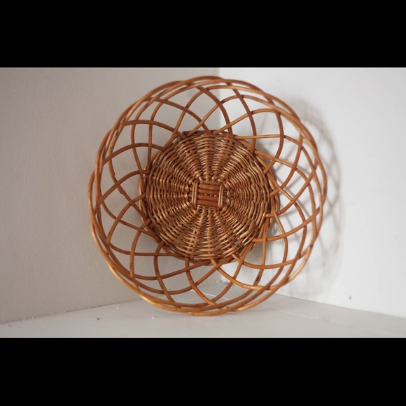 Vintage Woven Rattan Basket Boho Farmhouse - Picture 5 of 5